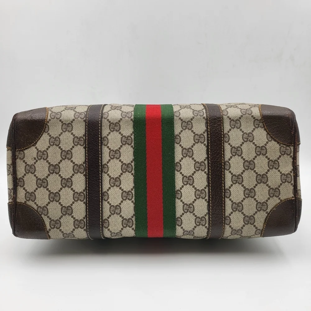 Gucci Vintage GG Supreme Sherry Line Boston 35 Bag..Auth.